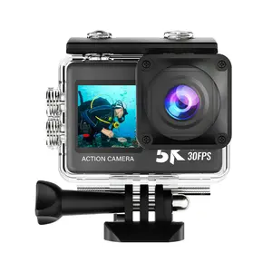 5K high definition sports anti-shake camera dual color screen with wifi remote control outdoor riding camera chain controller card reader waterproof underwater wide angle fish eye lens
