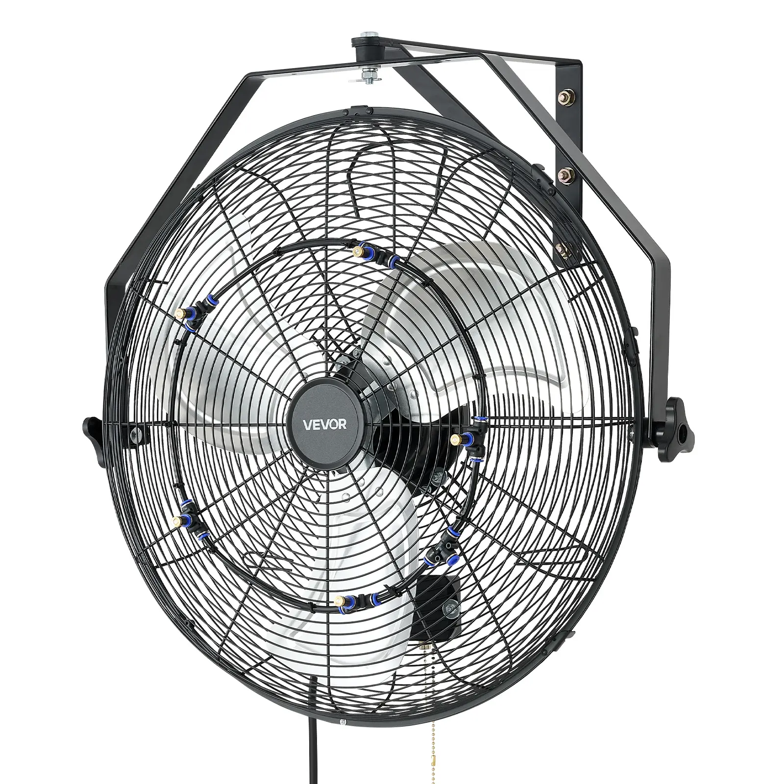 【summerfinds】VEVOR Wall Mount Fan, 20 in Wall Mounted Hanging Fan with Mist, IP44-rated Protection, 3-Speed, Long Airflow Distance, Adjustable Rotation Angle, Powerful for Industry, Commercial, Garage, Workshop, Industrial Wall-Mounted Fans, Fan Wall-M