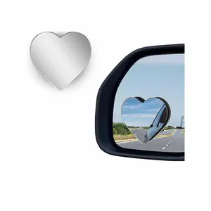 2Pcs Heart Shaped Blind Spot Mirrors for Cars, HD Glass Frameless Convex Side Mirror Blindspot, Universal Fit Stick-On Wide Angle Rear View Mirrors for SUVs, Trucks and RVs