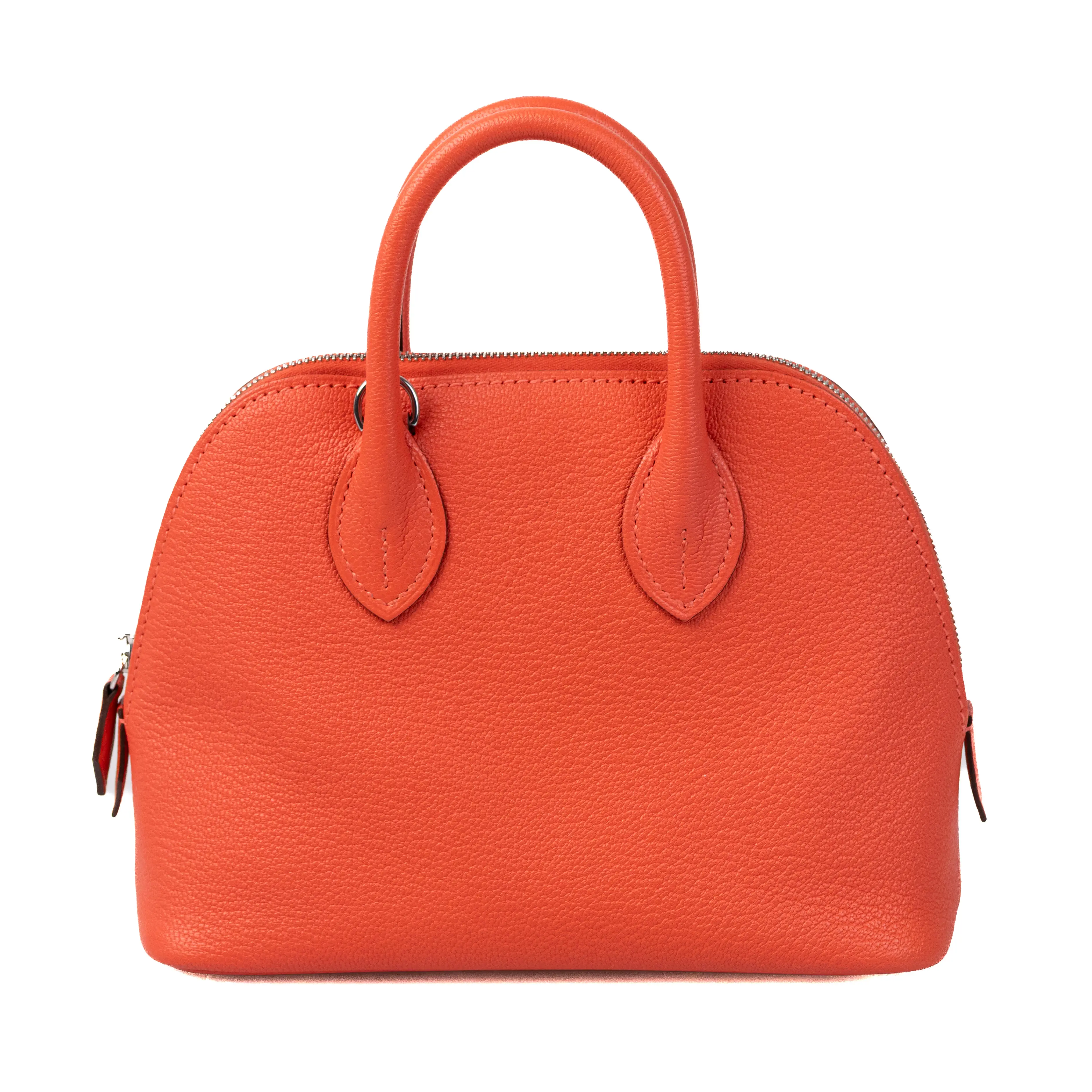 Pre-owned HERMÈS Leather Mini Bags Hermes Orange Poppy Chevre Mysore Mini Bolide H25120217