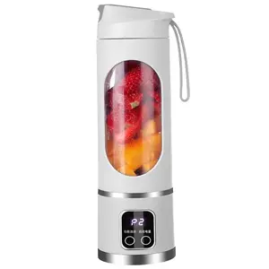 Compact USB Rechargeable Portable Blender, Smoothie Blender, Easy Clean Mini Mixer with Stainless Steel Blade, Digital Display, 10.14-16.91 Oz Capacity