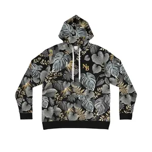 NB Monochrome Botanical Hoodie, Luxury Streetwear