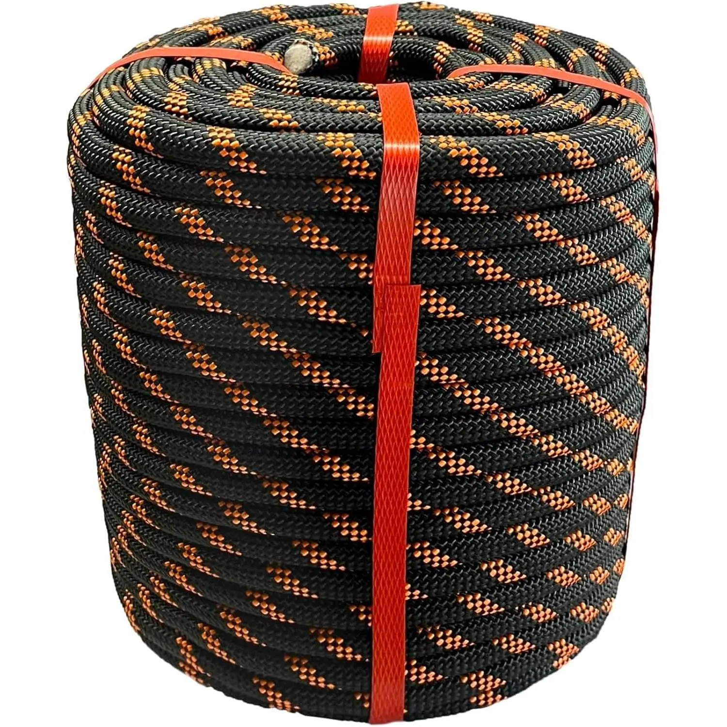 1/2 in x 50 ft 48-Strand Black Flexible High Tenacity Braided Polyester Arborist Rigging Rope, Rigging Material Rope for Farm Work, Tree Climbing & Outdoor Swinging, Rigging Material Ropes, Flexible Braided Ropes