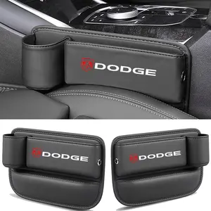 Dodge Car Seat Gap Storage Box, PU Leather Material, Multi-Functional Design, Easy Clean & Durable, Ideal for Car Interiors