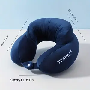 U-Shaped Travel Pillow Neck Support Cushion Memory Foam Car Seat Sleep Aid, Comfortable Airplane U-Shape Pillow for Long Trips