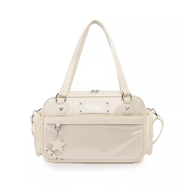 Multi-Color Glossy Ita Bag with Detachable Strap, Retro Sweet Style Anime Collectible Bag, Harajuku Streetwear Handbag for Anime Girls, Outdoor Daily Commute Bag