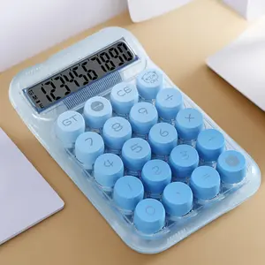 Transparent Shell Calculator, 1 Count 10 Digit Large Button Calculator with Display, Battery Powered Cute Calculator for Office Home School (without Battery) Office Stationery Supplies