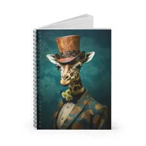 Victorian Giraffe Journal | Animal Portrait Spiral High Quality Notebook