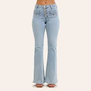 Judy Blue Women’s Light Wash Mid Rise Flare Jeans