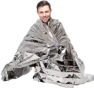 Outdoor Emergency Life Blanket Lightweight Survival Reflective Blankets Waterproof Thermal Emergency Blanket Sack Survival Gear