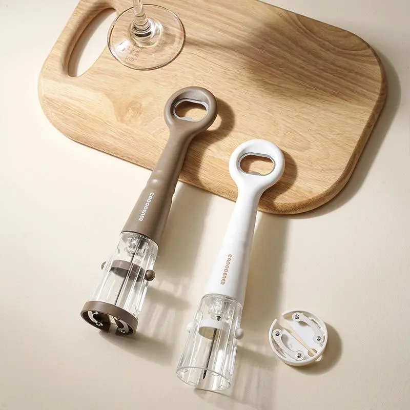 Air Pressure Wine Bottle Opener Minimalist White Coffee Tone Sleek Handle Design Effortless Cork Remover Portable Wine Accessory Ideal For Dinner Party Home Bar Dating Gathering Viral Elegant Bar Gadget Kitchen Smooth Utensils Romantic