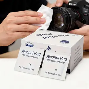 Camera Lens Alcohol Wipes, Disposable 75% Alcohol Cotton Pads Individually Packaged, Non-woven Material Does Not Damage Lenses or Caue Scratches. Suitable for Multiple Uses: Digital Cameras, Mobile Phone Screens, Computer Mice and Keyboards, Nail Art