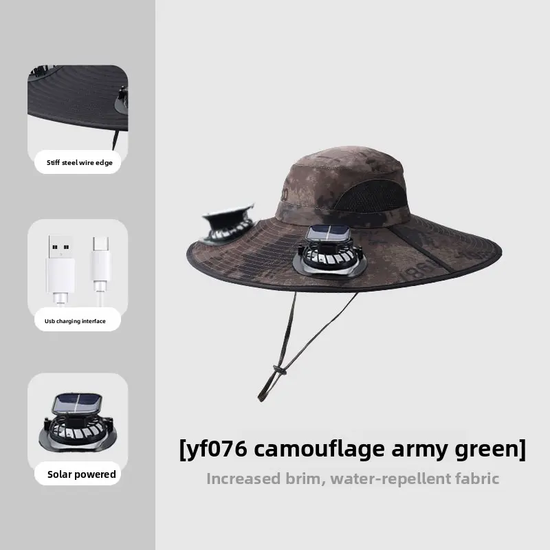 YF076-Camouflage Army Green [Double Fan]