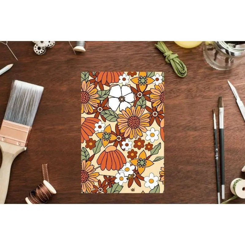 Clay Transfer Paper, Flower Power Set, Floral Transfer Paper Set, Retro, 70s, Groovy, Boho, Flower Set, Polymer Clay, Art Supplies