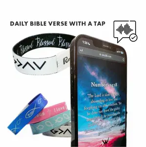 Daily Bible Verse Bracelet by Rancilili  - Christian Inspirational Daily Audio Bible Verse Bracelet | NFC Bracelet | Motivational Bracelets for Men and Women | Audio Wearable Bible Band | God is Greater Than Highs and Lows Bracelet| Elastic Bracelet