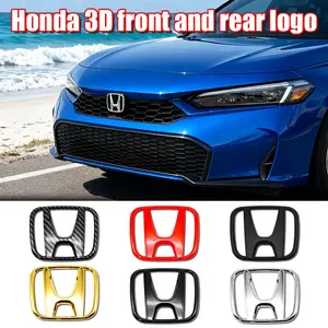 Honda Car Specific Abs Front Rear Emblem Set, Compatible with Type-R Sport Style Civic Accord Crv, Damage-Free Upgrade Parts