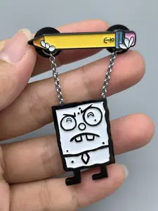 Cute Cartoon Spongebob Theme Pin, Enamel Brooch for Jackets and Backpacks, Ideal Gift for Friends and Festive Occasions