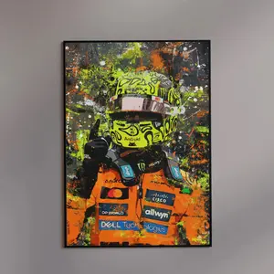 Unframed Lando Norris Poster, Speed Car Print, World Champion Wall Art, Gift for Fans Racing Cars Decor