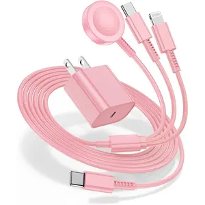 For Apple Watch Charger 6FT, 3 in 1 Magnetic Smart iWatch Fast Charger Cable with 20W Type C Wall Charger Block for Apple Watch Series Ultra/SE/9/8/7/6/5/4/3/2/1 & iPhone15/14/13/12/11