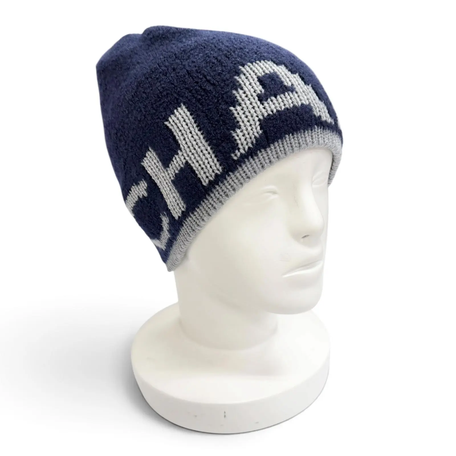 Pre-owned CHANEL Cashmere Small Leather Goods Wool Silk Knit Cap