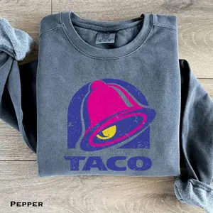 Classic Vintage Taco Bell Sweatshirt - Perfect Taco Lover Gift Idea Foodie Crewneck Trendy Oversized Sweatshirt, Shirt For Men, Women 175