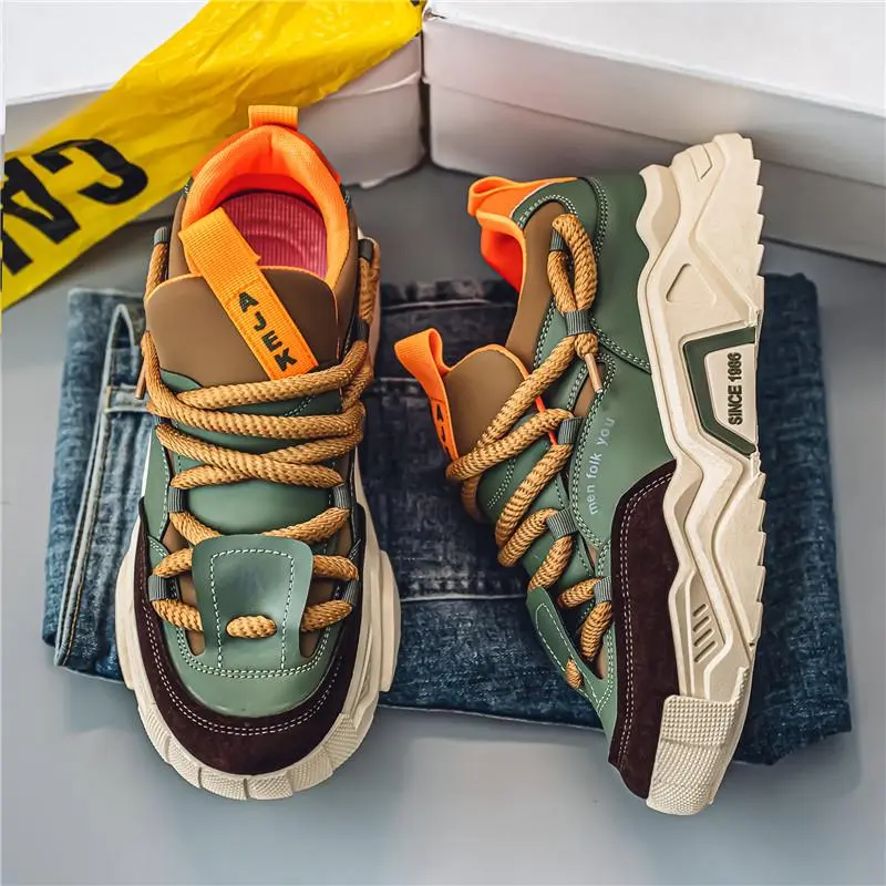 Ladies' four-season collection, trendy and versatile casual sneakers for teenagers, fashionable low-top thick-soled casual sports shoes Trainer Athletic Footwear
