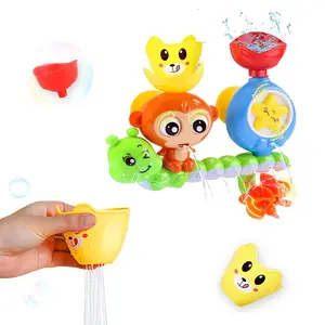 Bath Toys for Toddlers - Kids Bathtub Toys Baby Bath Time Toys, Waterfall Fill Spin and Flow Durable Interactive Multicolored Kids Toy for 0+ Kids Birthday Gift Random Color Bath Ball Cup