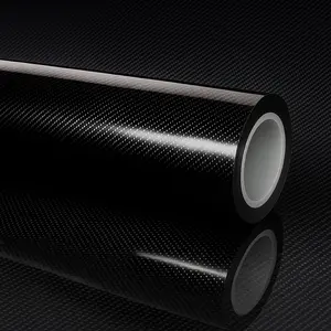 Rockrose 7D Carbon Fiber Vinyl Wrap with Twill Weave Style, Air Release Feature, Long Lasting Color, Self-Adhesive for Cars