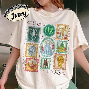 Oz Wizard Vintage Post Stamps Comfort Colors Shirt, Yellow Brick Road Emerald City Shirts, Wicked Off To See Wizard, Wizard Fan Shirt Gift