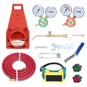 Oxy Acetylene Torch Kit, 30V Portable Acetylene Welding Cutting Torch Kit, Medium Duty Gas Welding Outfit Tote Kit without Tanks