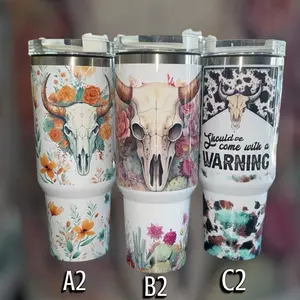 Large Western Tumblers with straw Insulated Stainless Steel Water Cup with Straw--=%2=- drink=%2=----=%2=- tumbler=%2=-- drink tumbler hand made durable drinkware