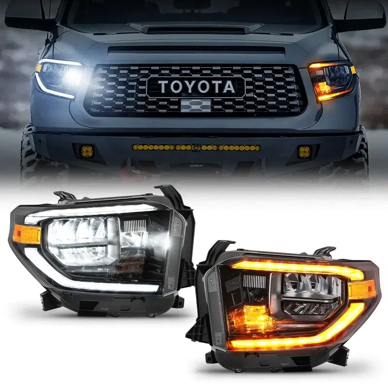 50,000 Hr LED Headlights for Tundra 2014-2021 ,Weatherproof Shockproof OEM-Grade Performance Dynamic Sequential Turn Signals Enhanced Visibility，2-Year Warranty