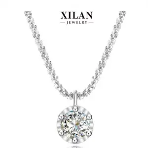 Moissanite Pendant Necklace for Women 925 Sterling Silver D Color VVS1 Diamond Necklace Birthday Anniversary Christmas Surprise Gift Mini Belt Buckle Design Necklace valentines jewelry Christmas gift