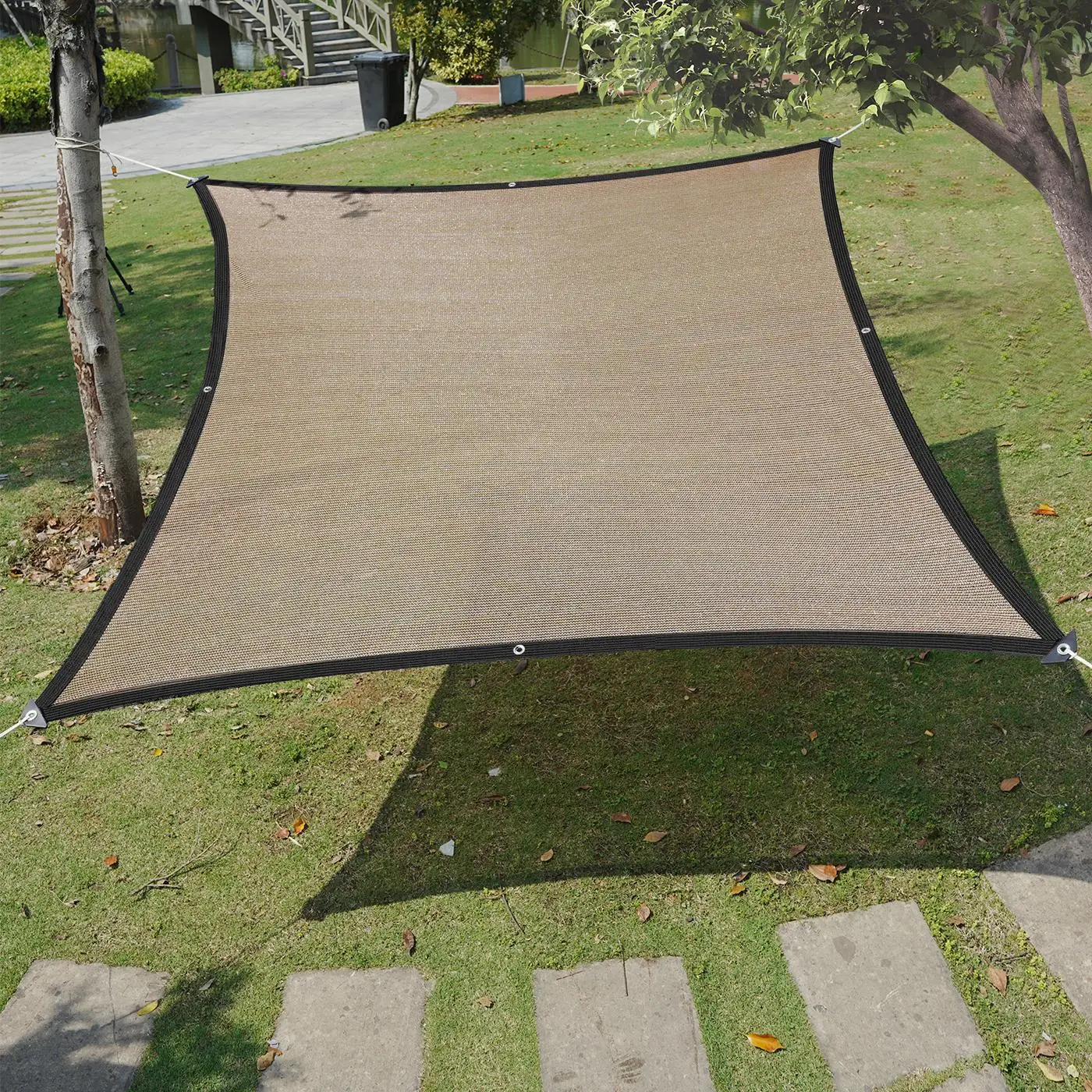 Sun Shade Net, Durable Mesh Sun Shade with Rope, Easy To Install Sun Shade for Patio, Yard, Garden, Dog House, Farm, Camping, Balcony, Garage, Pool an