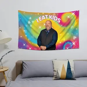 Bertram Funny I Eat Kids Slogan Flag 3x5Ft Meme Wall Hanging Banner Tapestry for Bedroom Living Room College Dorm Outdoor Indoor Decor Flags