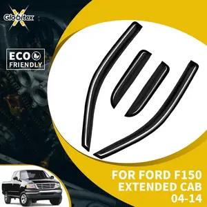 Tape-On Outside Window Visors, Sun Rain Guards, Vent Wind Deflectors for Ford F150 Extended Cab 4-Door 2004-2014, 4PCS Mount Accessories