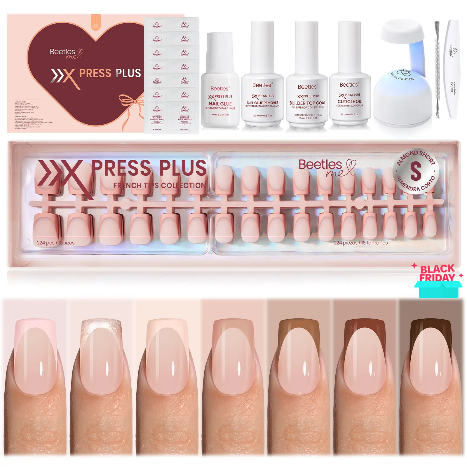 Short Square【Mocca Mousse】16Sizes 224Pcs Kit