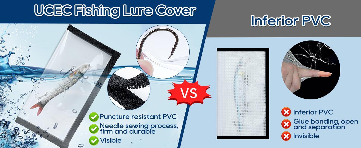 Fishing Lure Wraps, Fishing Hook Covers, Keeps Fishing Safe, Premium Clear Puncture-Resistant PVC, Easily See Lures Fishing Lure Covers Bait Storage Fishing Lure Wraps, Fishing Hook Covers, Keeps Fishing Safe, Premium Clear Puncture-Resistant PVC, Easily See Lures Fishing Lure Covers Bait Storage