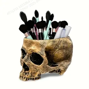 Gothic Skull Pot, Resin Skull Flower Pot, Intricate Design, Perfect for Halloween & Christmas, Indoor Outdoor Decoration, Planter Pots