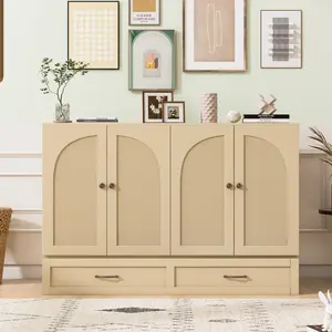 [SOIYELIFE] Full/Queen Size Murphy Bed with Large Drawers, Gold Unique furniture