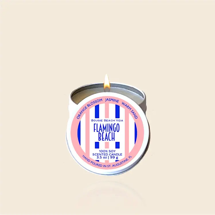 Flamingo Beach Soy Travel Candle, 3.5 oz