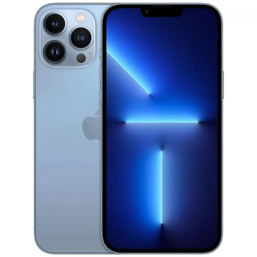Refurbished iPhone 13 Pro Max 128GB Unlocked Blue Mobile Cellphone - Good Condition, Advanced Rear Camera, Fast Chip, Bluetooth Connectivity, Audio Support, Ceramic-Coated Design, Included Adapter