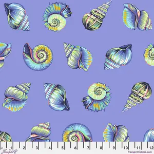 Fabric FreeSpirit Tula Pink Marine Lil Shelly Floral Reef by the Quarter Yard PWTP266.MARINE