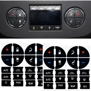 2 Packs AC Dash Button Repair Kit Decal Stickers-Compatible with Chevy, for Fixing Ruined Faded A/C Control Buttons- Decal Replacement Fits Select 07-14 GM Vehicles - Car SUV Van Truck Accessories
