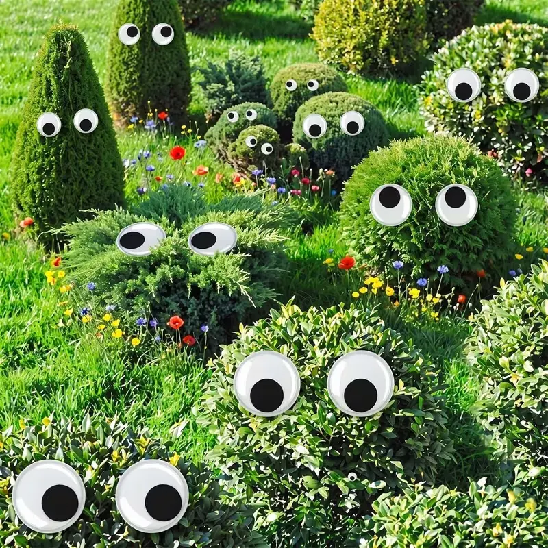 10pcs Wiggle Googly Eyes with Self Adhesive and Twisted Rope Plastic Spooky Eyes for DIY Crafts Shrubs Halloween Party Decoration 7.09" 5.91" 3.94" 2.36" 0.79"