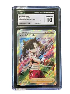 CGC Graded 10 Pokemon TCG Slab - Marnie's Pride Full Art Card - Brilliant Stars #171