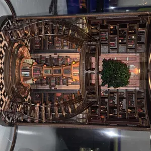 Wooden Bookshelf DIY Model Kit,Vintage Renaissance Style DIY Hut 3D Hand-Assembled Booklet Toy House,3D Puzzle Wooden Book Nook Tiny House Decoration with Acrylic Dust Cover,Miniature Dollhouse Kit, Wood Design, Birthday Gift