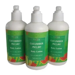 Cucumber Melon Body Lotion Hydrating Body Care Honey Shea Skin Care in Gentle Cosmetic Plastic Bottle Scented Fragrance Scent Moisturizing