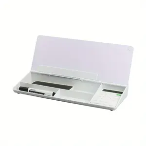 [Dry Erase Whiteboard] Glass Desktop Dry Erase Whiteboard With Storage, Office Partner To-Do List Whiteboard