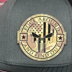 Camo engraved patch hat